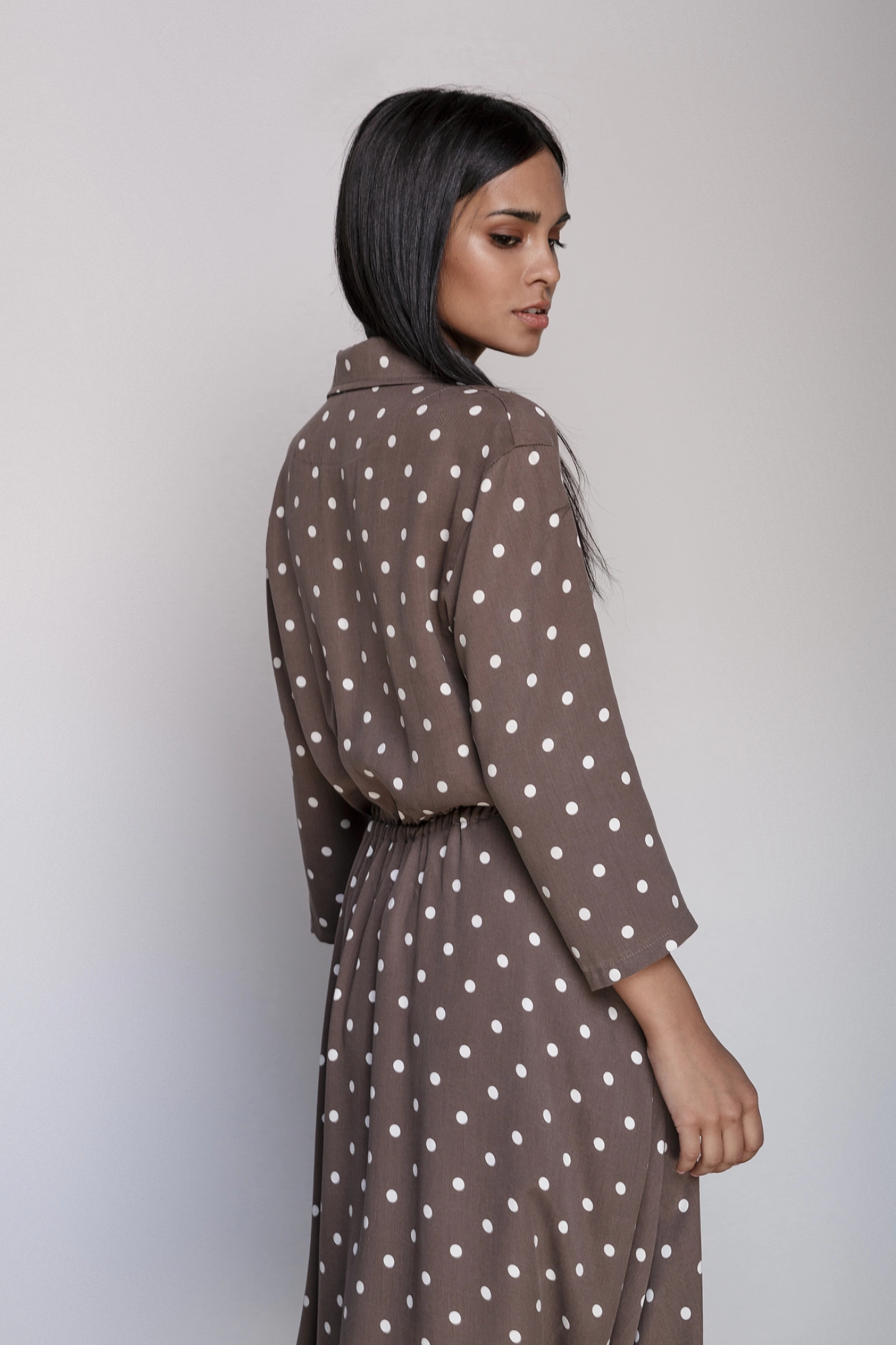 Платье миди с лацканами