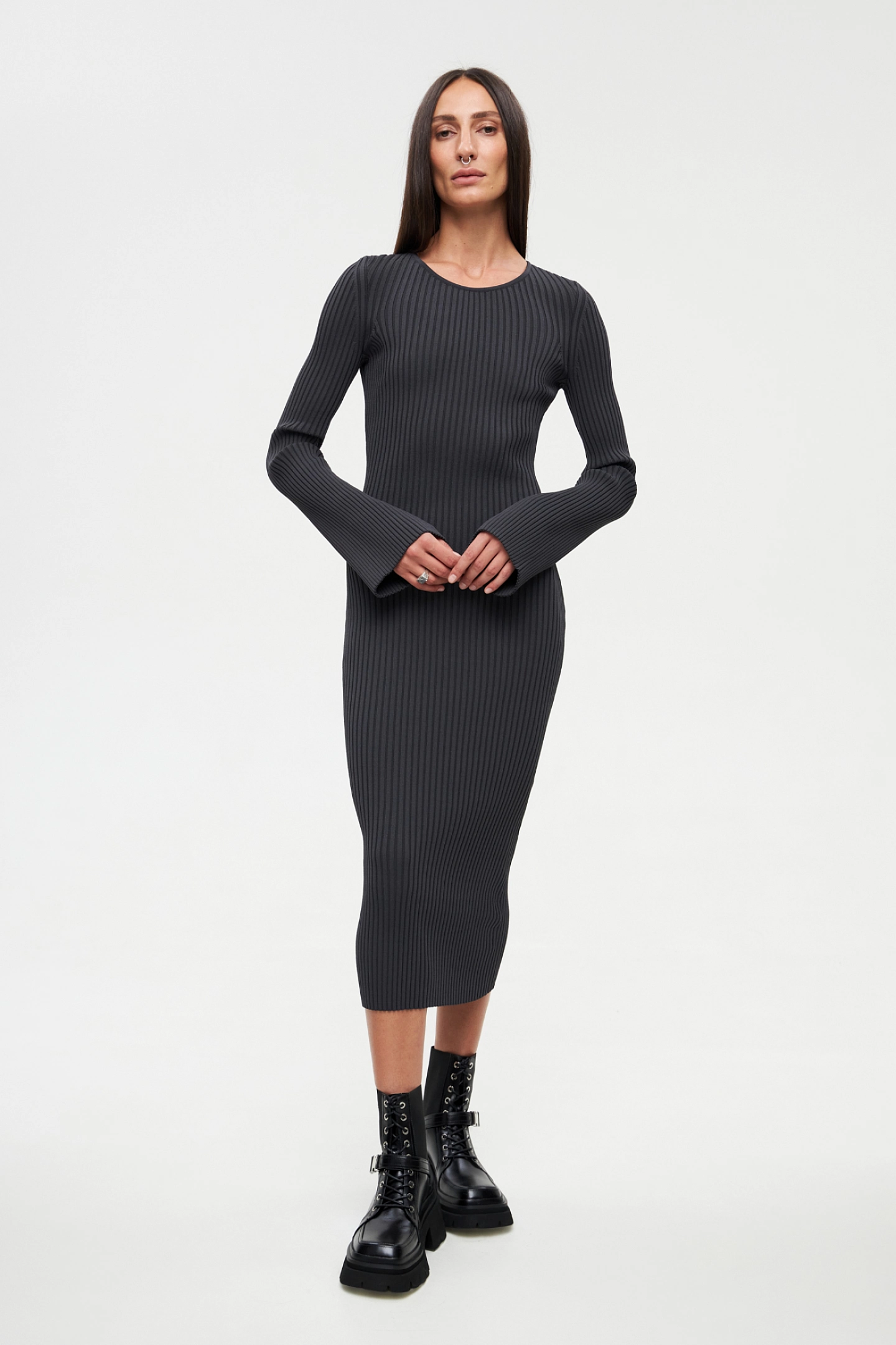 Платье - лапша вязаное