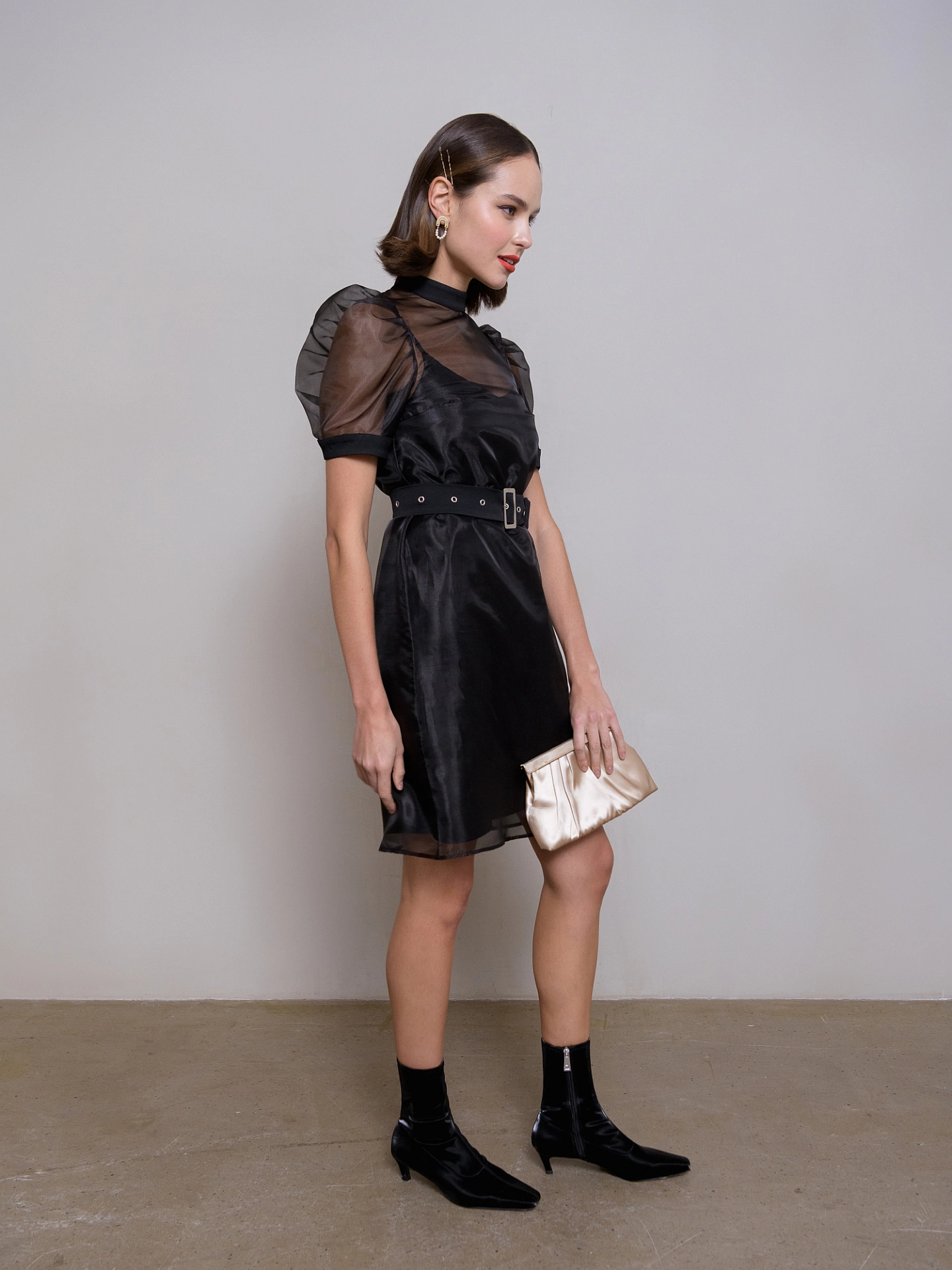 Комплект платье рукав - фонарик и платье бельевое