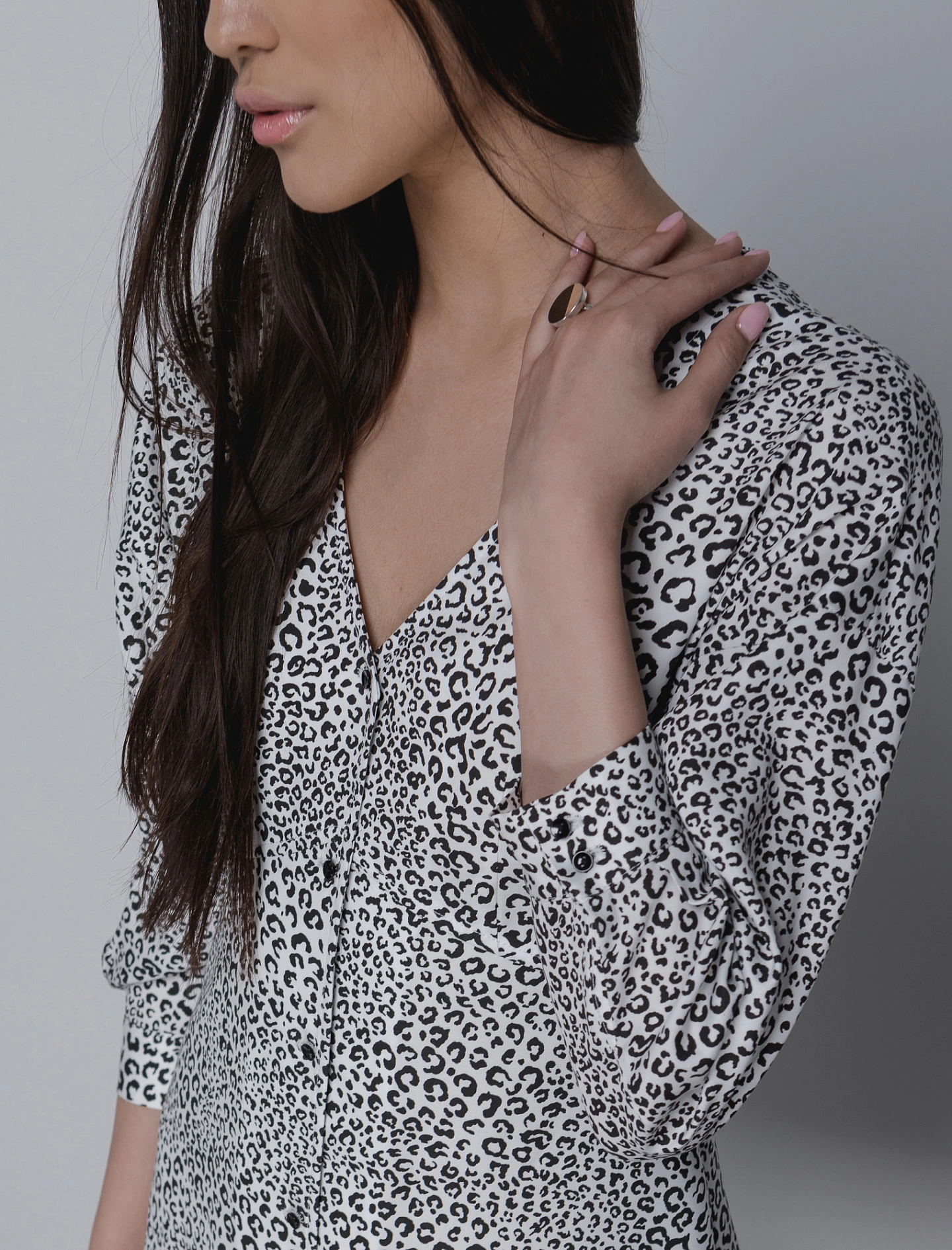 Платье А-силуэта на пуговицах