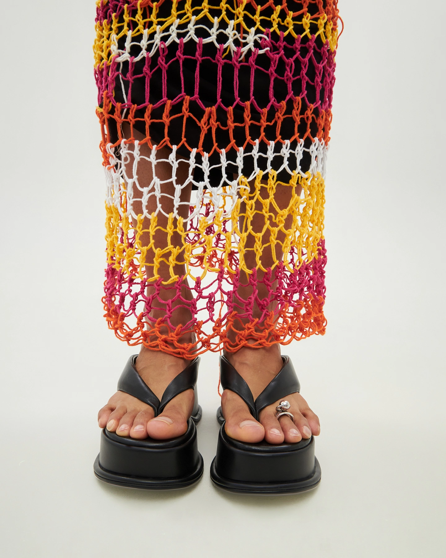 Платье сетка вязаное