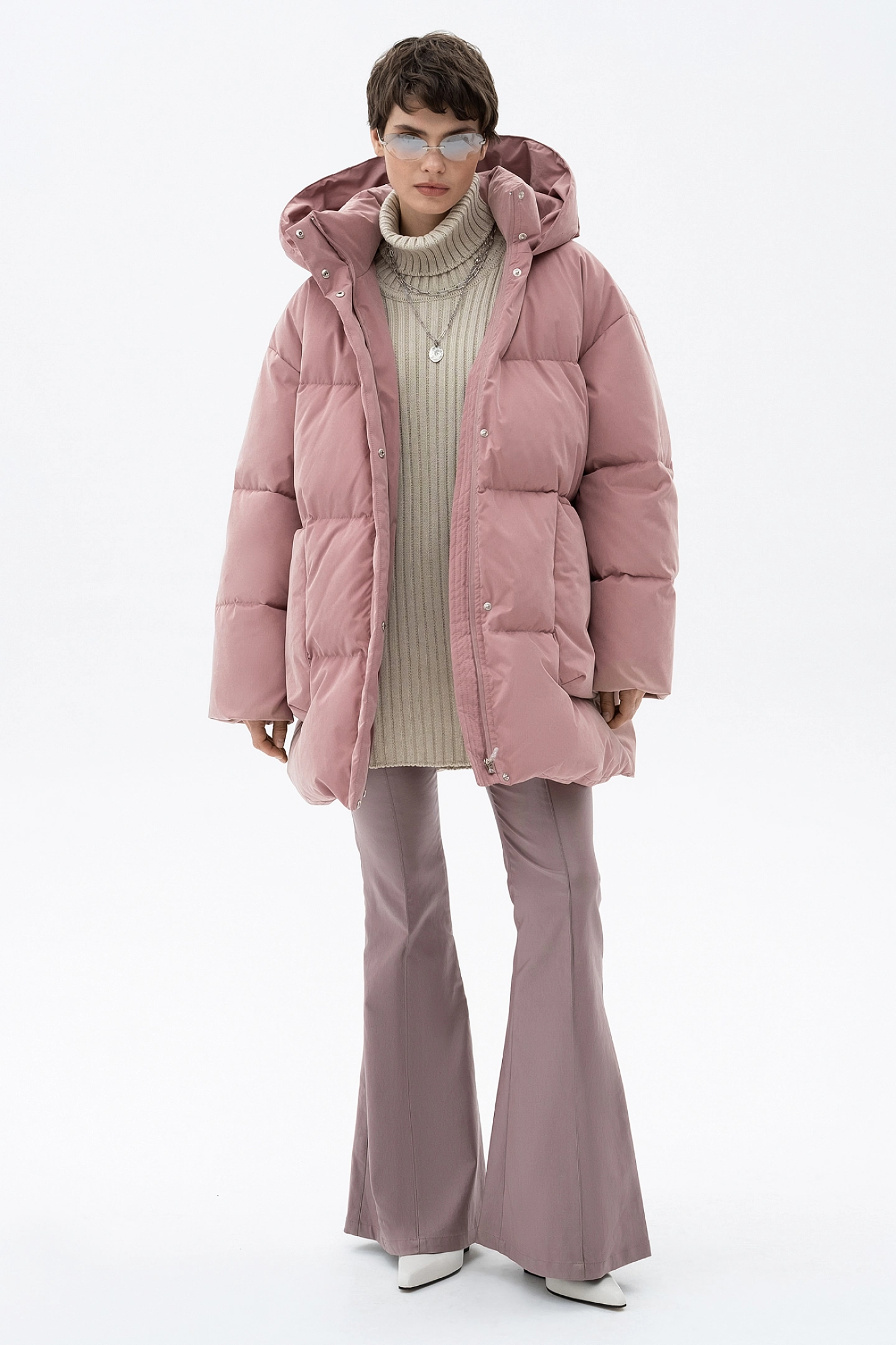 Пуховик свободного кроя