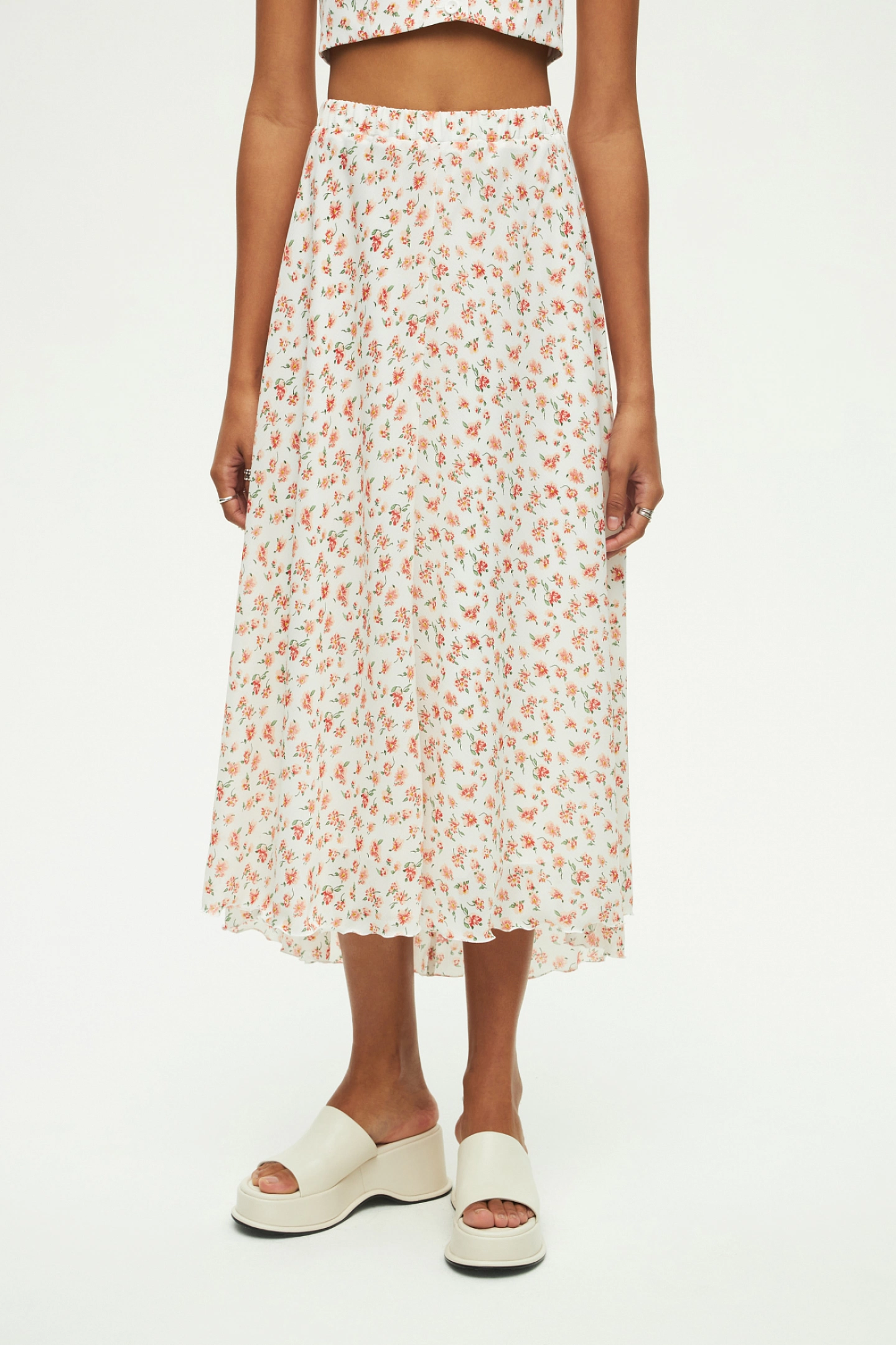 Юбка миди с асимметричным низом