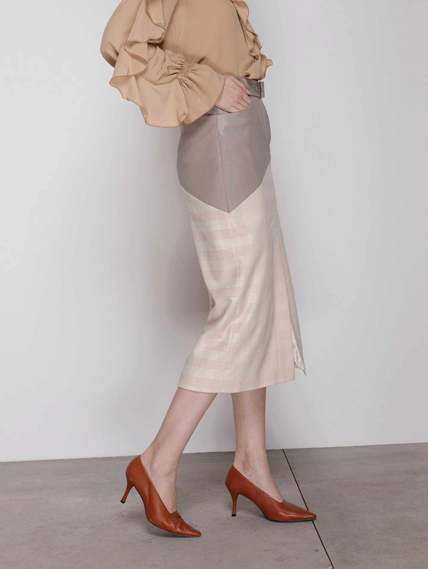 Юбка миди с отделкой