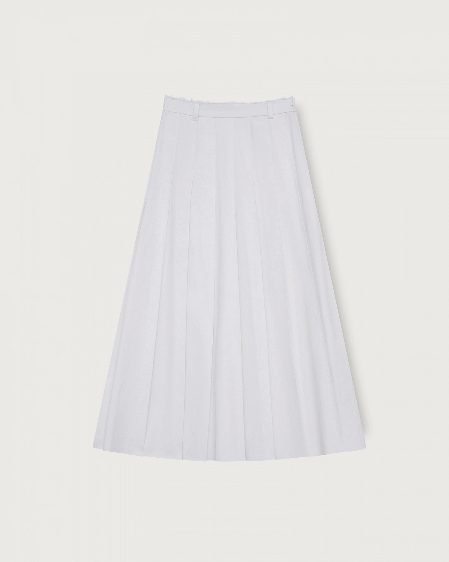 Cotton midi pleated skirt