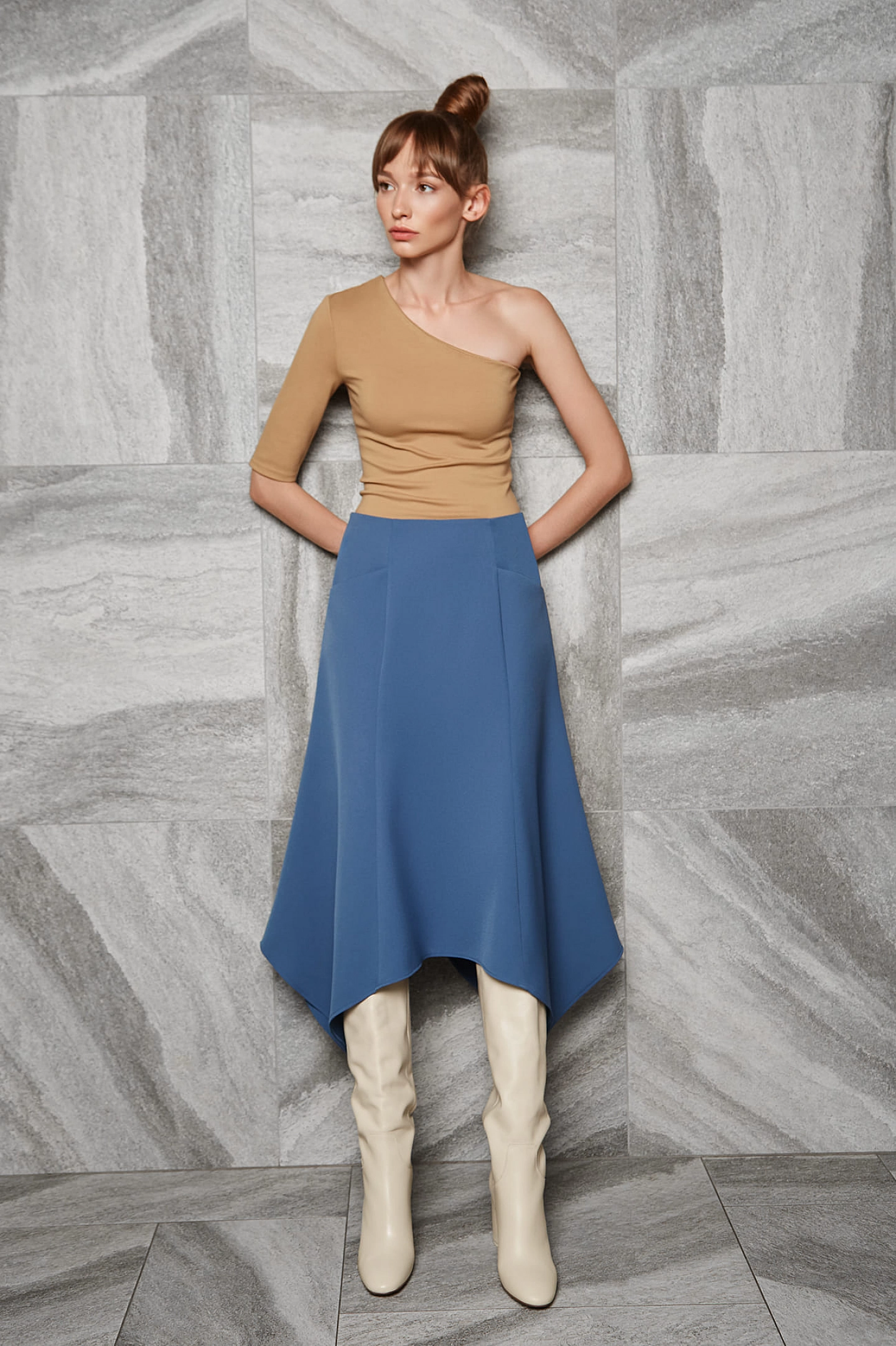 Юбка "миди" асимметричного кроя