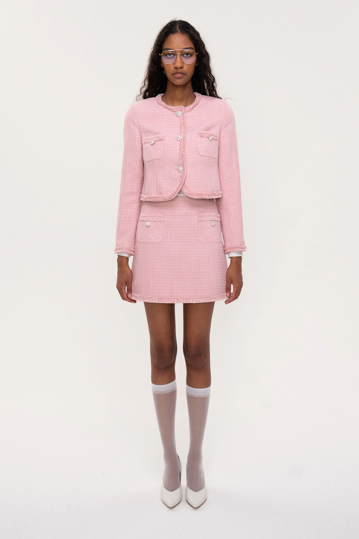 Tweed mini skirt