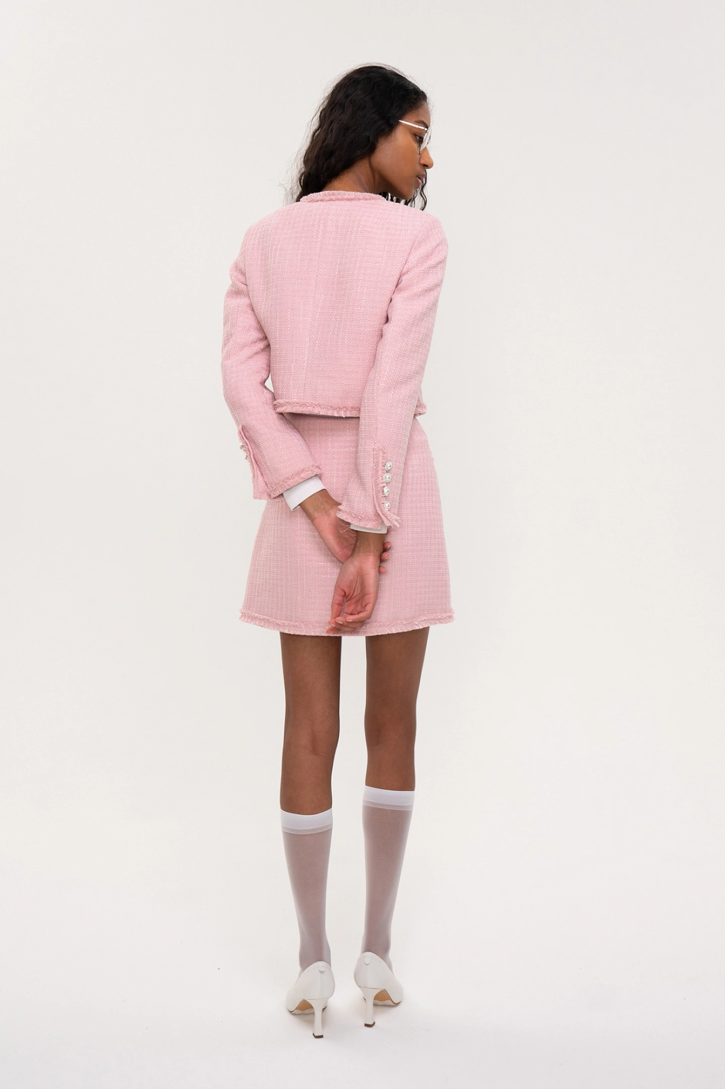Tweed mini skirt
