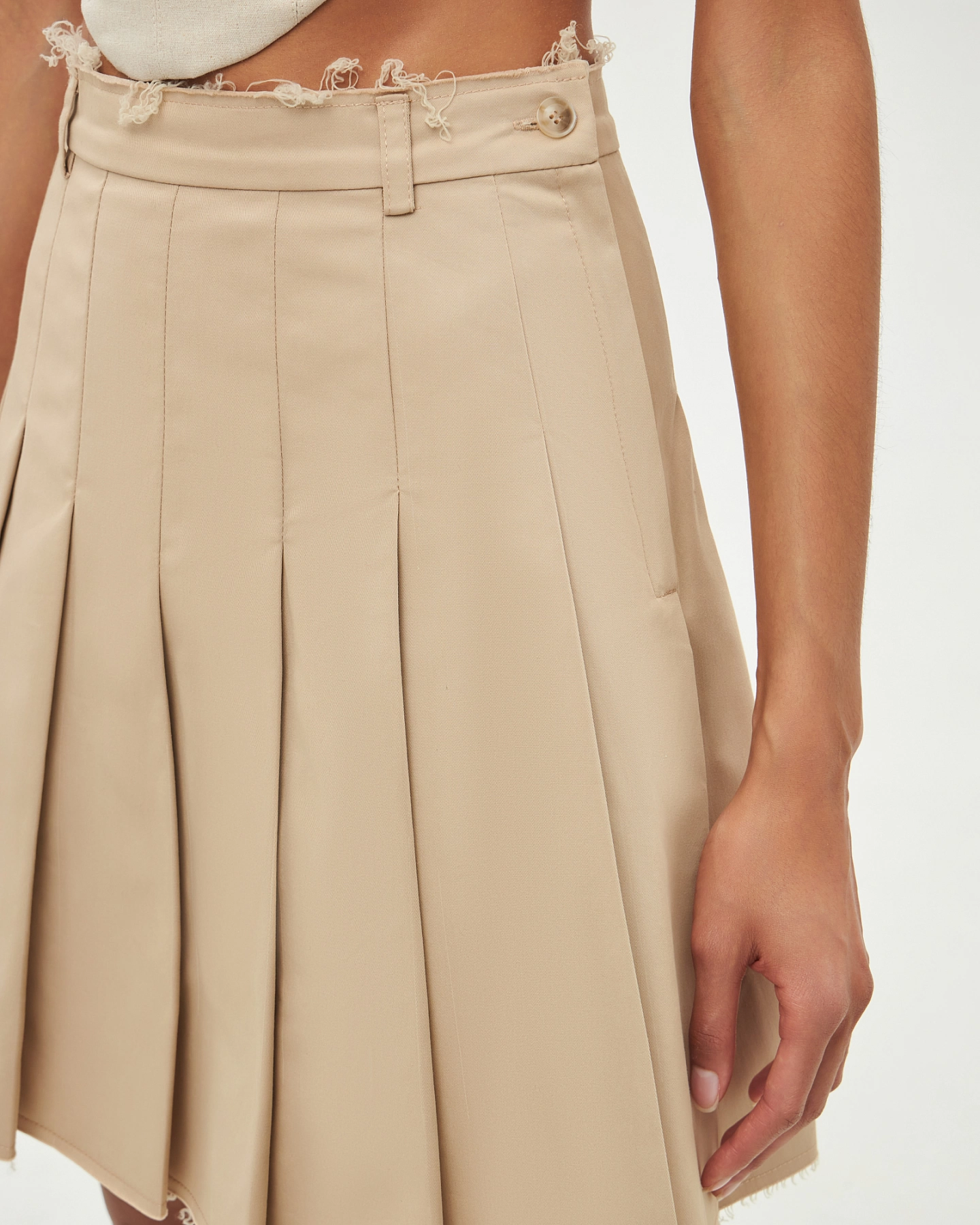 Cotton mini pleated skirt