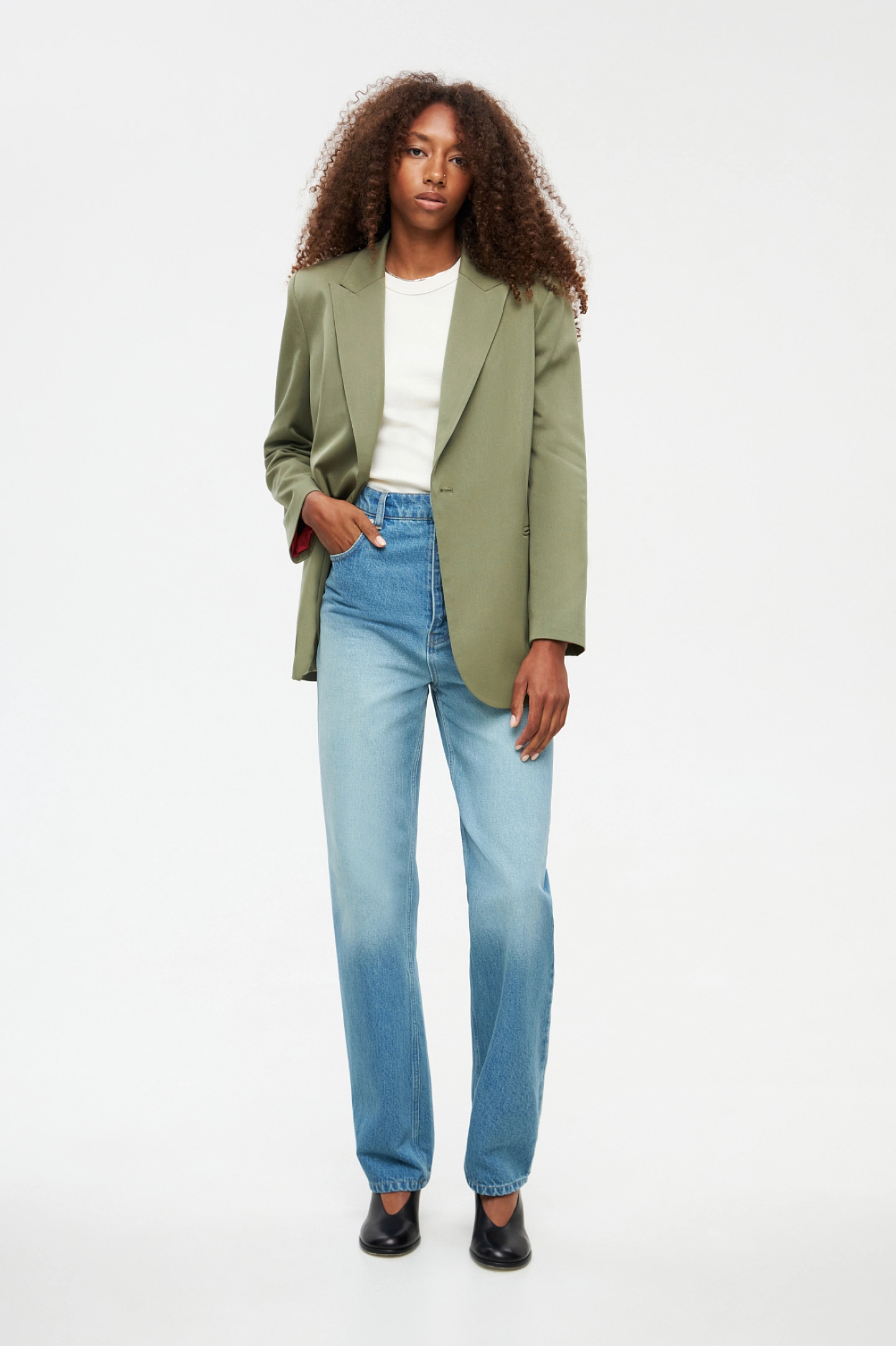 Жакет двубортный без подкладки