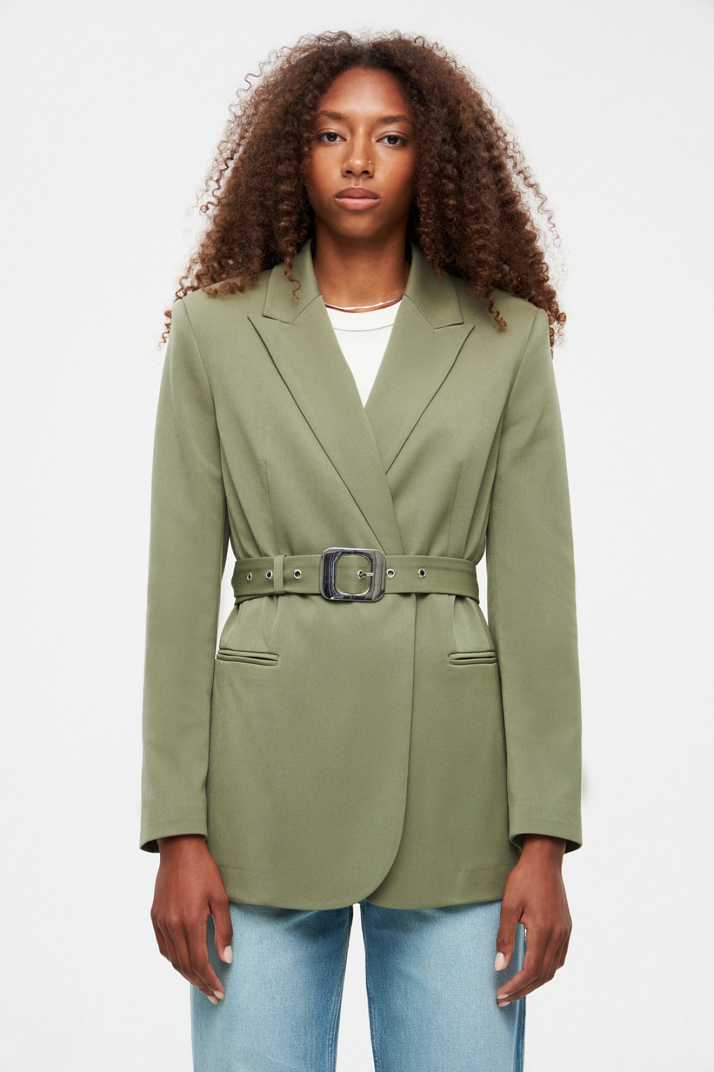 Жакет двубортный без подкладки