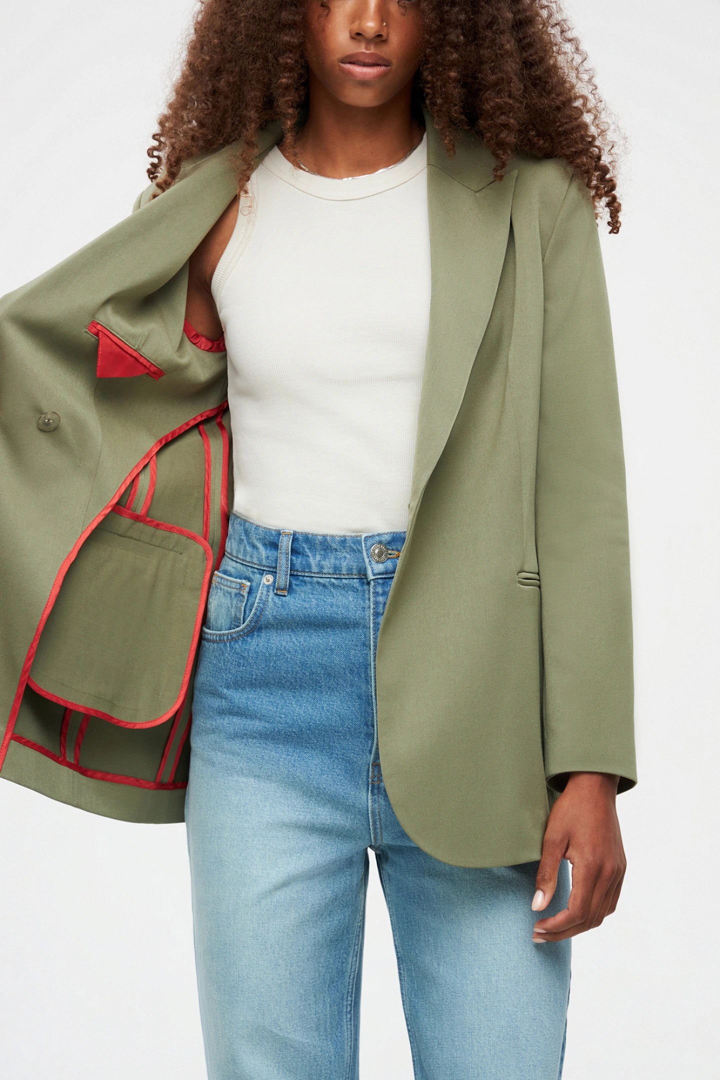 Жакет двубортный без подкладки