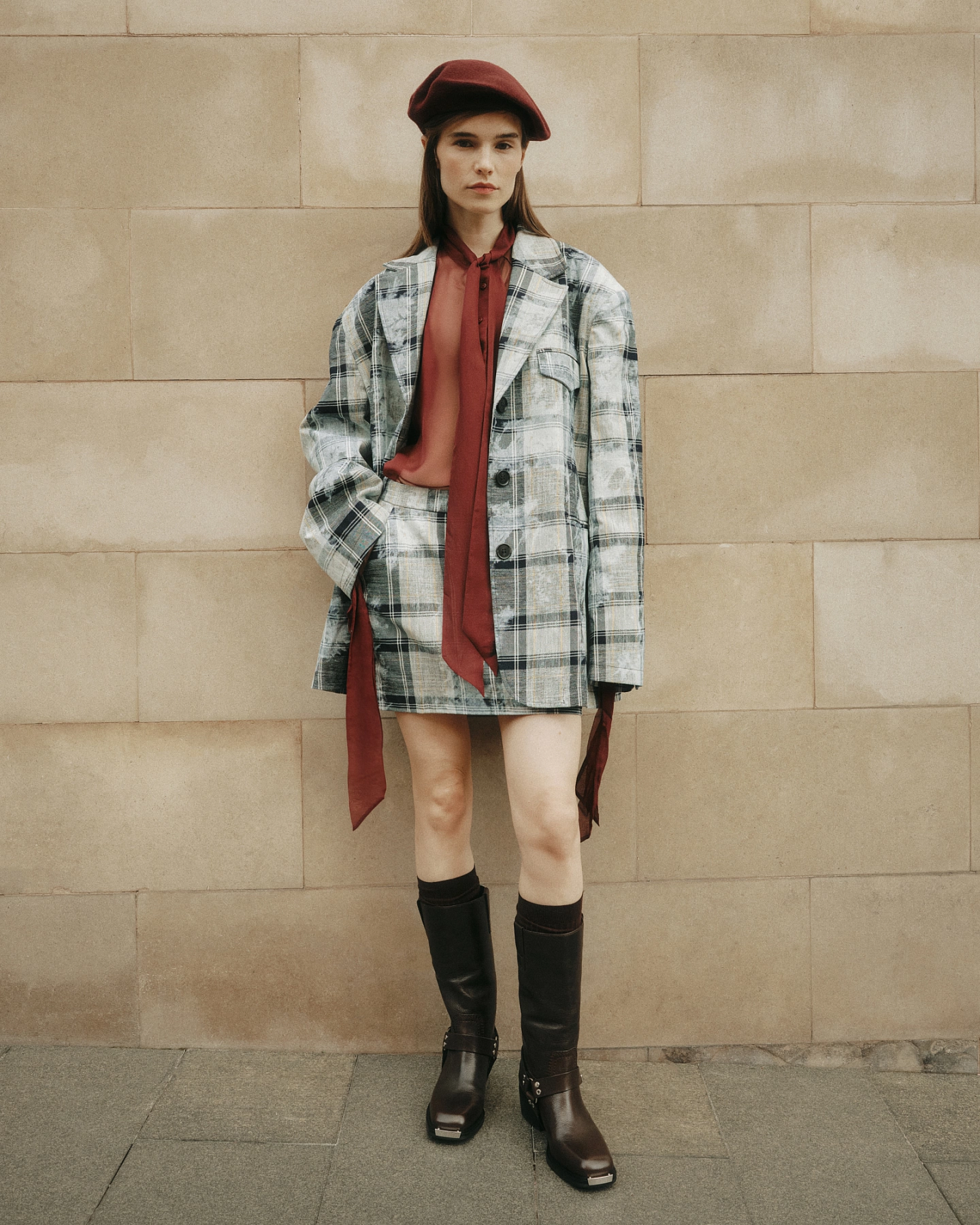 Жакет оверсайз в клетку