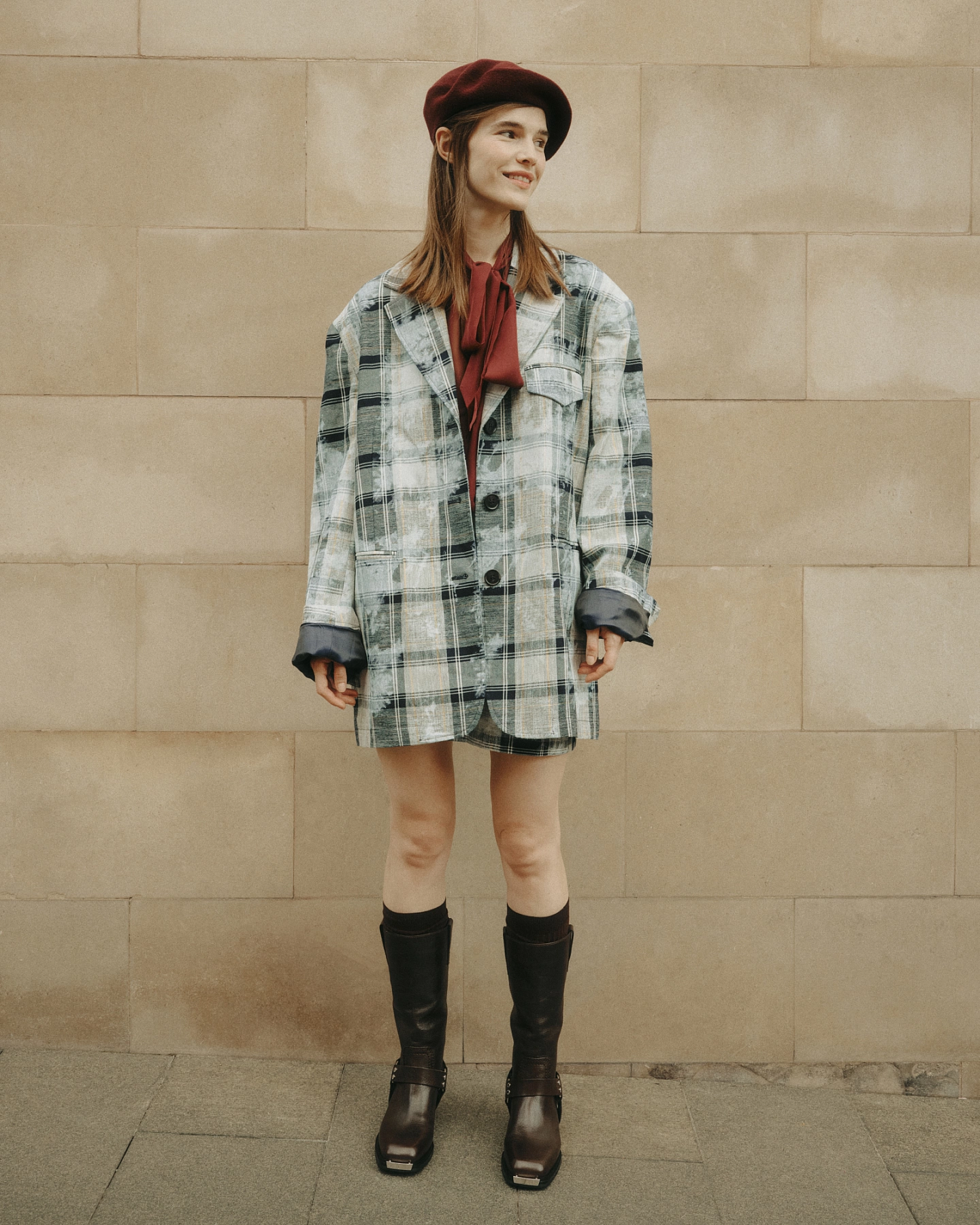 Жакет оверсайз в клетку