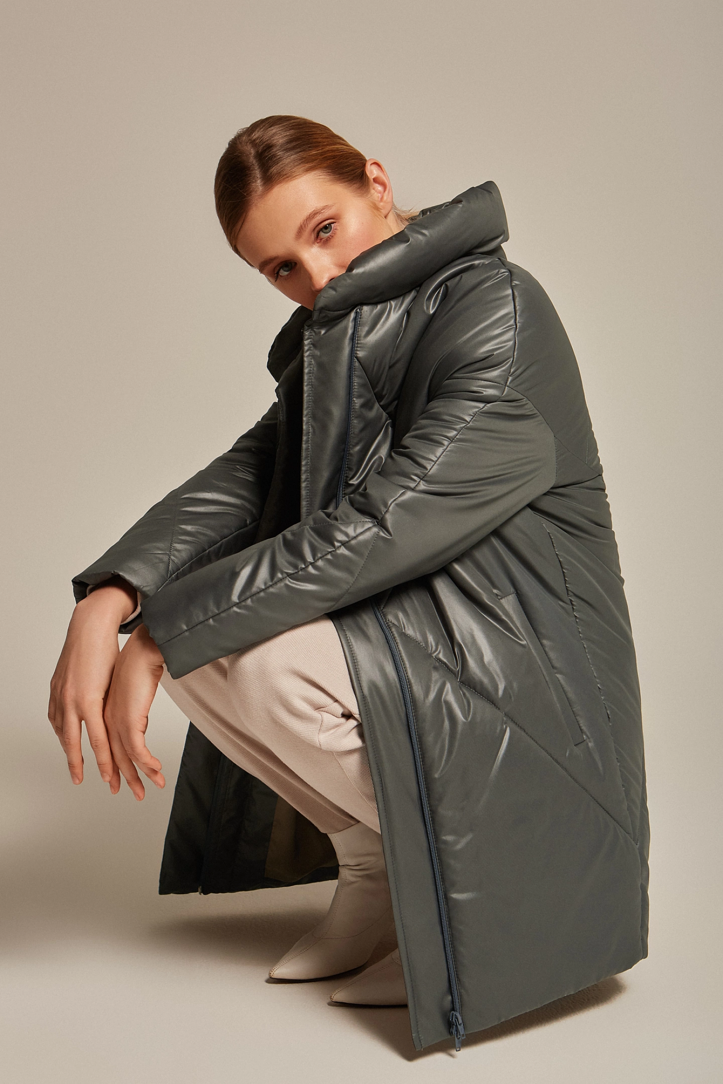 Пальто бомбер стеганое