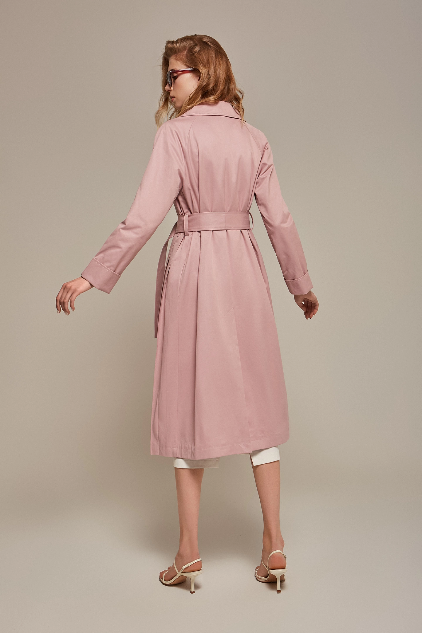 Тренч реглан с юбкой плиссе