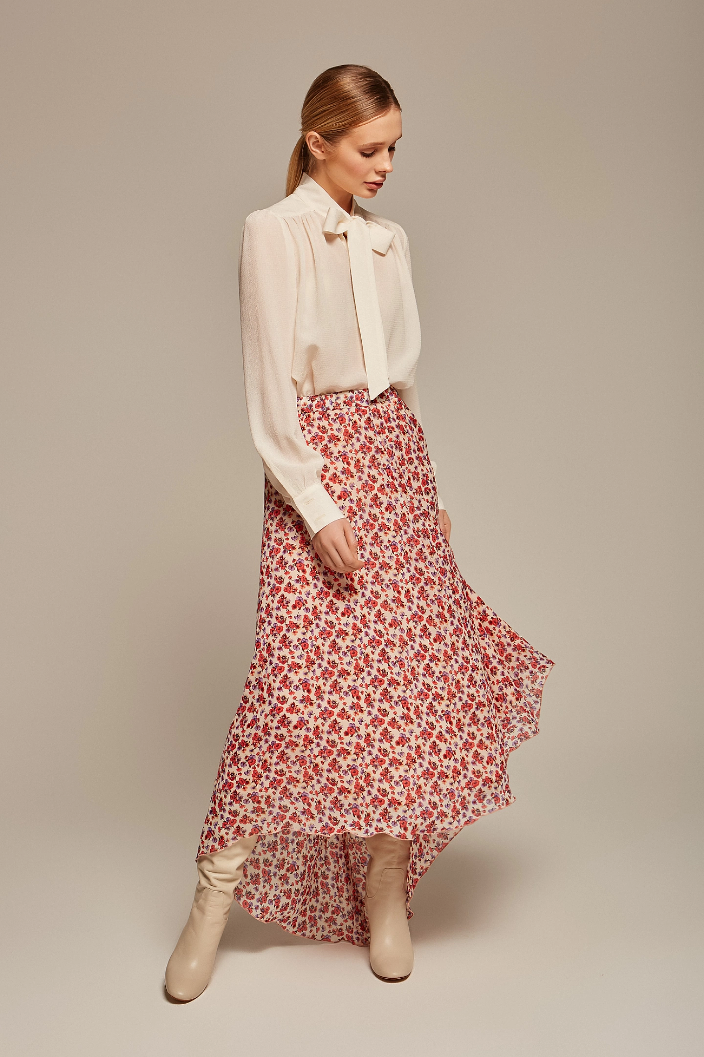 Юбка миди с асимметричным низом