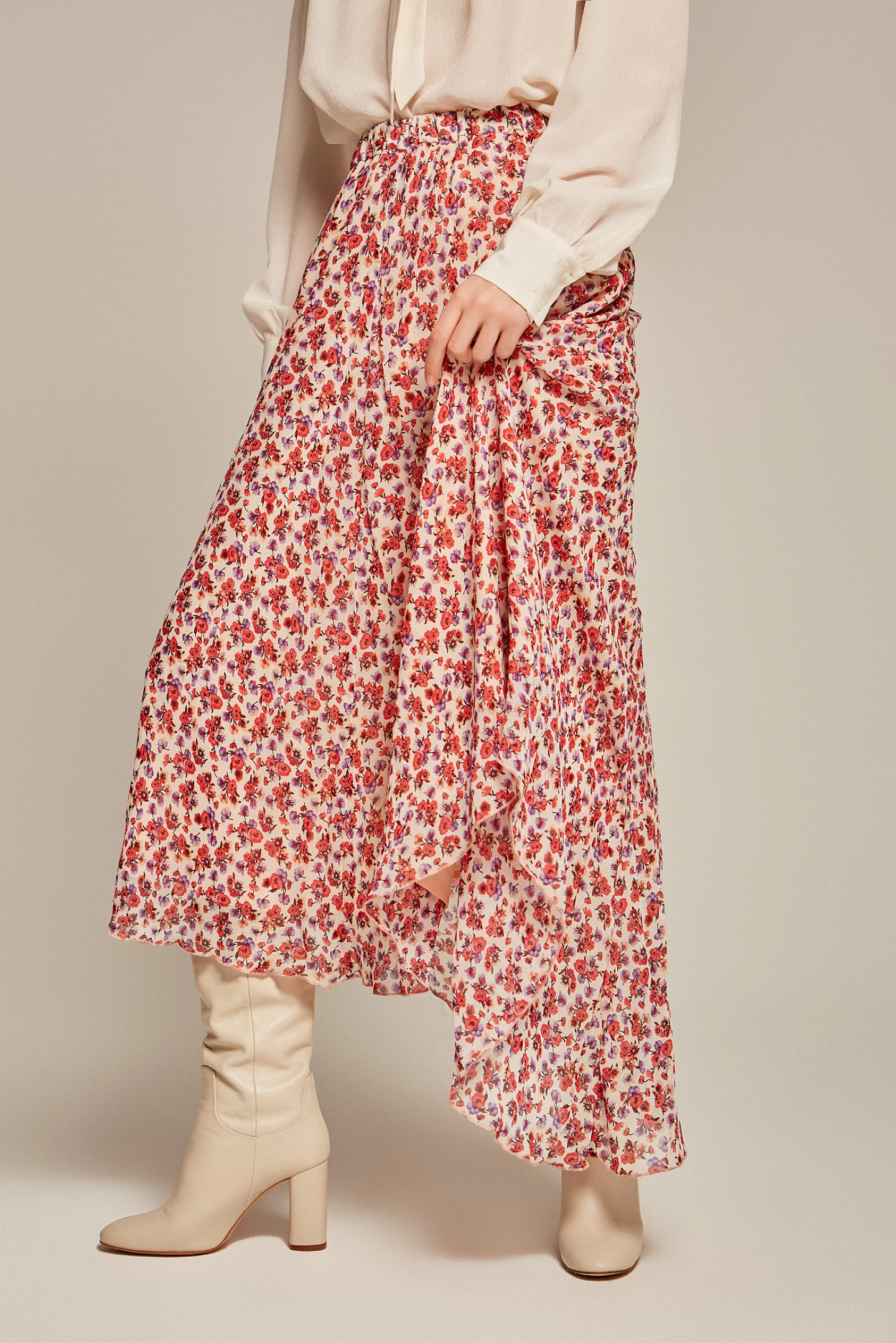 Юбка миди с асимметричным низом